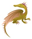 Green winged dragon isolated