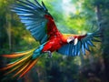 Ai Generated illustration Wildlife Concept of Green-Winged Macaw
