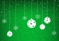 Green winter background with snowflake