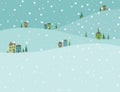 Green Winter Snow Scenery Background