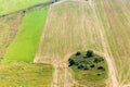 Green winter and yellow harvested fields