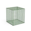 Green Wire Mesh Cube Cage Structure Isolated on White Background Royalty Free Stock Photo
