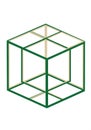 Green wireframe cube with an optical Royalty Free Stock Photo