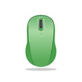 Green Wireless Computer Mouse Illustration: Single, Flat Style, User Interface Icon Royalty Free Stock Photo