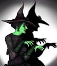 Green Witch Working Magic Royalty Free Stock Photo