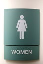 Green Women`s Bathroom Symbol Sign with Braile