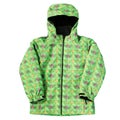 Green women`s jacket from raincoat fabric, on a white background Royalty Free Stock Photo