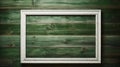 Green Wood Background With White Wooden Frame - Classical Architectural Details Royalty Free Stock Photo