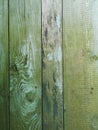 Green wood texture background. .Old ragged painted fence. Royalty Free Stock Photo