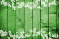 Green wooden background Print of Clovers