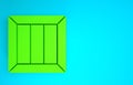 Green Wooden box icon isolated on blue background. Minimalism concept. 3d illustration 3D render Royalty Free Stock Photo