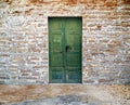 Green wooden door Royalty Free Stock Photo