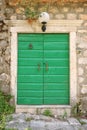 Door With Brass Handle And Knocker, Montenegro Royalty Free Stock Photo