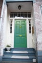 Green wooden Door, home Royalty Free Stock Photo