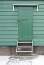 Green wooden door