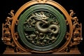 Green Wooden Dragon. Traditional New Year Symbol Bringing Prosperity and Good Fortune