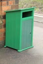 Green Wooden Litter Bin. Royalty Free Stock Photo