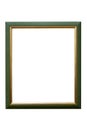 Green wooden picture frame on white background Royalty Free Stock Photo