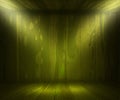 Green Wooden Spotlight Room Background