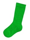Wool sock isolated - green