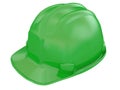 Green worker helmet of a construction site on a white background 3d rendering