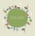 Green world cute design Royalty Free Stock Photo