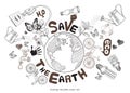 Green world drawing concept. Save the earth.