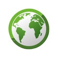 Green World Globe Symbol: Earth Map Illustration with Ecological Design Concept Royalty Free Stock Photo