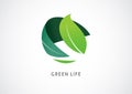Green world logo and icon, concept design