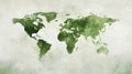 Green world map on white background, a global visualization of interconnected data Royalty Free Stock Photo