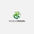 Green world travel logo designs modern logo, natural logo Royalty Free Stock Photo