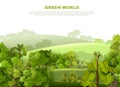 Green World Undulating Landscape Eco Poster Royalty Free Stock Photo