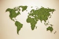 Green worldmap stopping climate change created with generative AI technology