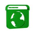 Green Worldwide icon isolated on transparent background. Pin on globe.