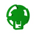 Green Worldwide shipping icon isolated on transparent background.