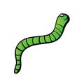 Green worm or caterpillar, vector illustration