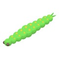 Green worm icon isometric vector. Cocoon silk baby