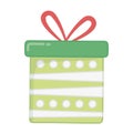 Green wrapped gift box decoration merry christmas Royalty Free Stock Photo