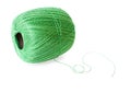 Green yarn ball isolated on white