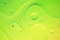 Green and yellow abstract background picture made with oil, water and soap Royalty Free Stock Photo