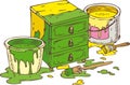 Green and Yellow Chest of Drawers