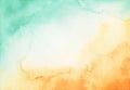 Green and yellow colors. Watercolors on paper background Royalty Free Stock Photo