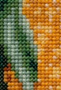 Green and yellow cross stitch background Royalty Free Stock Photo