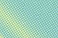Green yellow dotted halftone. Diagonal rough dotted gradient. Half tone background