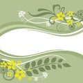 Green and yellow floral borders