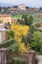 Green and yellow Florence neighborhood in autumn Royalty Free Stock Photo