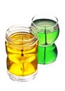 Green and yellow gel candles Royalty Free Stock Photo