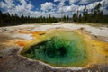 Green and yellow geyser