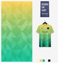 Green Yellow gradient geometry abstract background. Fabric pattern for soccer jersey, football kit, sport uniform. T-Shirt mockup. Royalty Free Stock Photo