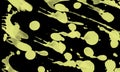 green yellow ink splashes. Grunge splatters. Abstract background Royalty Free Stock Photo